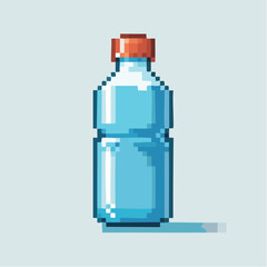Pixel Art Water Bottle Icon for Retro Game Item