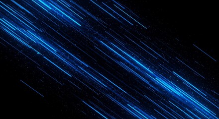 Dynamic Blue Light Streaks on a Dark Background