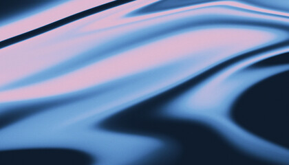 Abstract flowing waves of blue and pink iridescent light