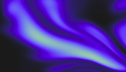 Abstract flowing purple and blue light streaks with green glow
