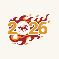 happy 2026 new year, fire horse chinese new year