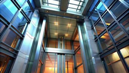 Obraz premium Elevator shaft in office building