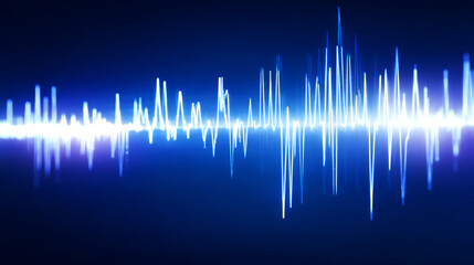 Glowing Pulse Waveform in Dark Abstract Background