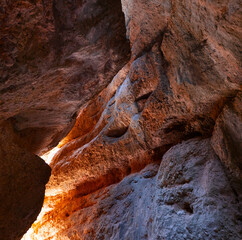 Landscape in the Gorgas and the Hermitage of San Julian in Nueno, in the Sierra de Guara Natural Park. Huesca, Aragon, Spain, Europe