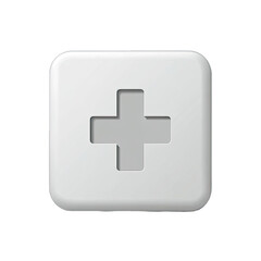 Fototapeta premium White square button with a plus sign
