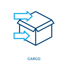 Cargo Icon Outline Color Style. Vector Illustration For Graphic Design