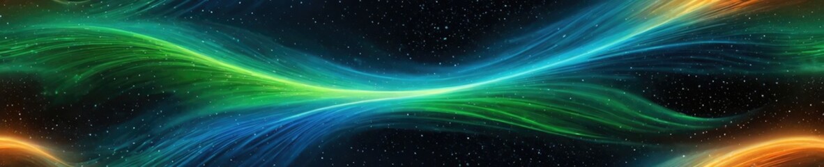 Fototapeta premium Abstract neon flowing light streams on a black background, AI-generated