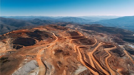 Aerial View of an Open-pit Gold Mine