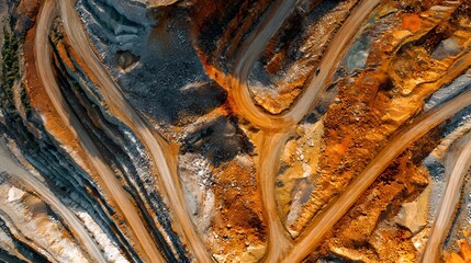 Aerial View of an Open-pit Gold Mine