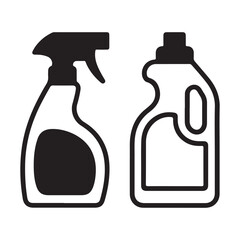 Household chemical and cleaning tool vector