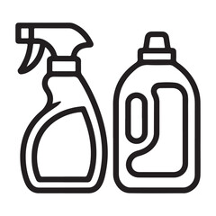 Cleaning spray and detergent bottle icons