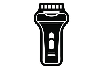 Black and White Illustration of a Cordless Electric Razor for Shaving Purposes