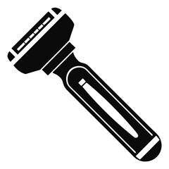 Razor with Handle Minimalist Black Silhouette Icon for Shaving Needs and Grooming Tools
