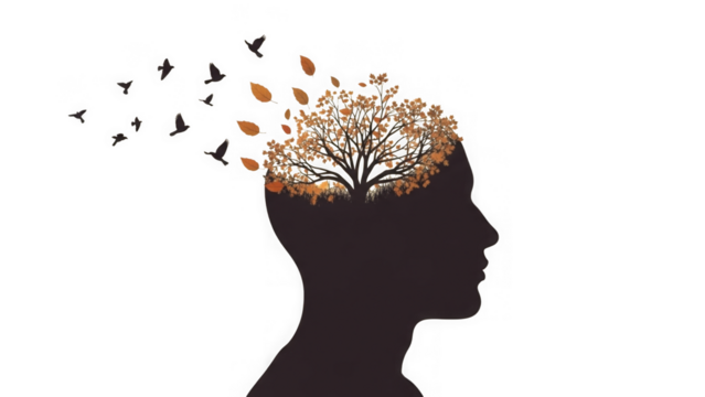 Mind Tree Birds Leaves Autumn Concept