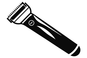 Detailed Black Silhouette Image of a Modern Electric Hair Trimmer or Shaver Device