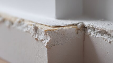 Interior corner with bare drywall seams, tape and joint compound visible