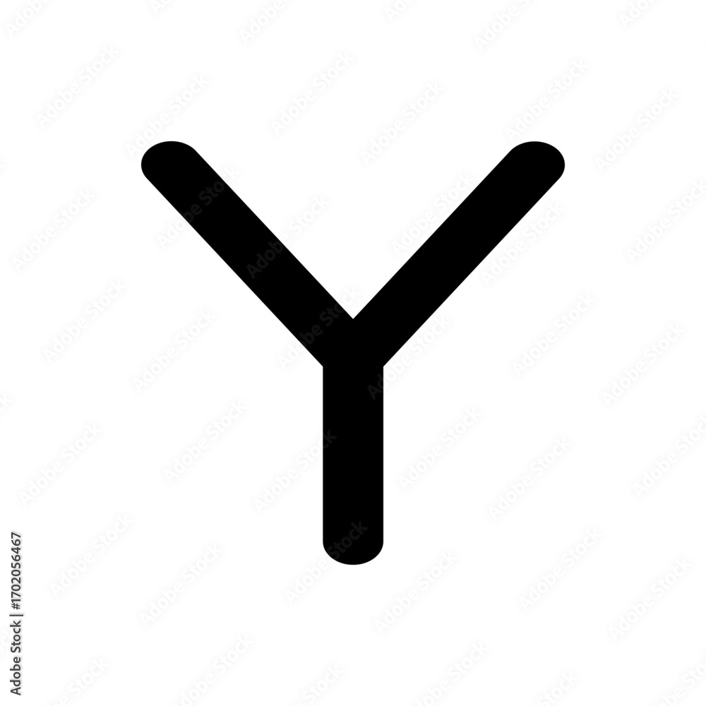Poster abstract design featuring white shapes resembling a stylized spine on a black rounded rectangle shap