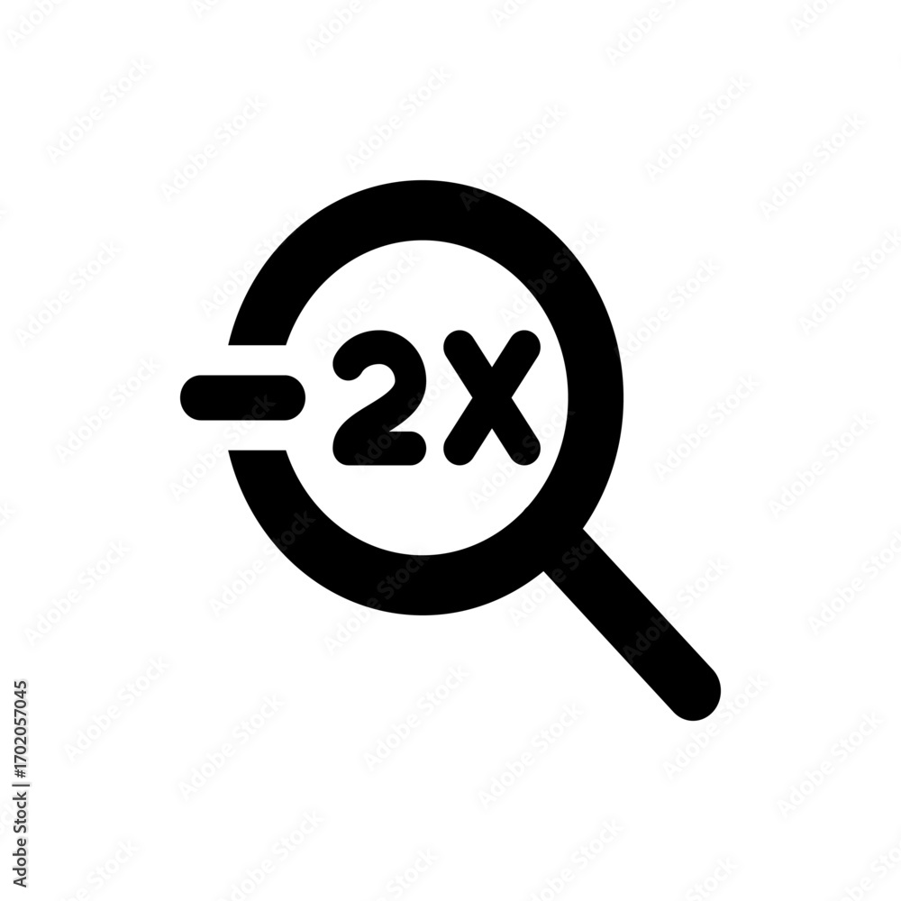 Poster magnifying glass icon with a plus sign and a line below it representing search and addition function
