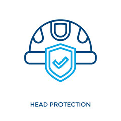 Head Protection Icon Outline Color Style. Vector Illustration For Graphic Design