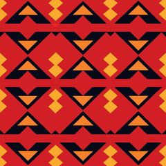 Ethnic tribal seamless pattern, bold geometric textile design, African fabric inspired