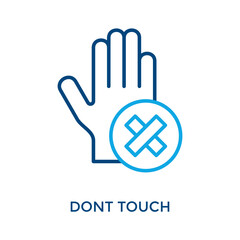 Dont Touch Icon Outline Color Style. Vector Illustration For Graphic Design