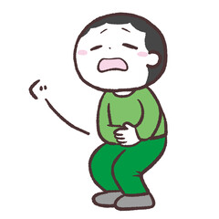 お腹がすいた男の子のイラスト