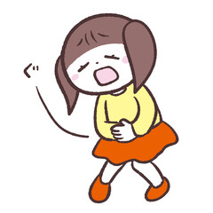 お腹がすいた女の子のイラスト
