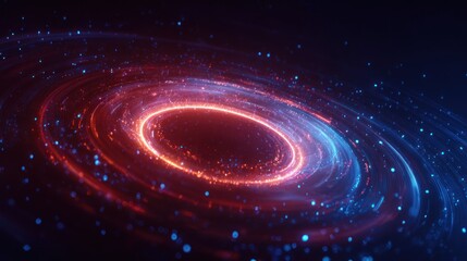 Obraz premium Cosmic Nebula: Red and Blue Energy Vortex