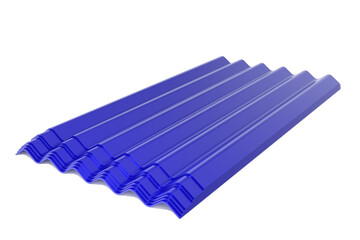 Metal roofing sheets, industrial products, 3D rendering