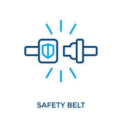 Fototapeta premium Safety Belt Icon Outline Color Style. Vector Illustration For Graphic Design