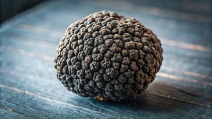Close-up of a single black truffle mushroom cap