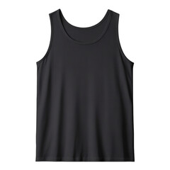 Black tank top mockup on transparent background