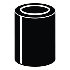Black and White Hollow Cylinder Illustration with Parallel Lines for Graphic Design Projects