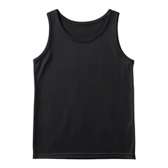 Black tank top mockup on transparent background