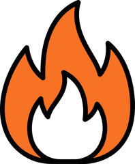 Fototapeta premium Simple Bold Outline Fire Flame Symbol Icon Element Illustration