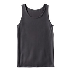 Dark gray tank top mockup on transparent background
