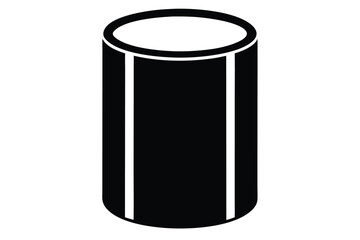 Isolated Black and White Cylindrical Shape Image for Design and Illustration Purposes