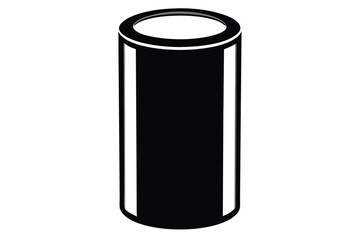 Simple Black and White Graphic Illustration of a Hollow Cylinder Shape Design
