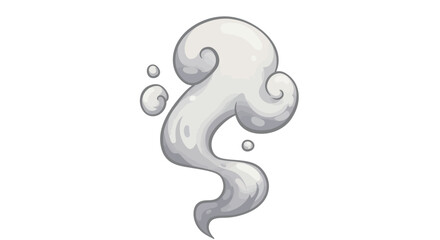 Cartoon Smoke Cloud with Swirls and Bubbles Illustration.