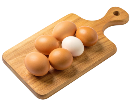 One White Egg　まな板の上の七個の玉子　赤玉子　白玉子