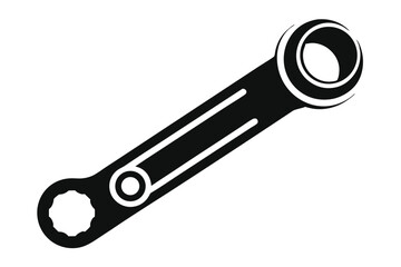Black and White Illustration of a Dogbone Wrench, Two Socket Openings Shown