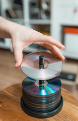  A bunch of compact discs.