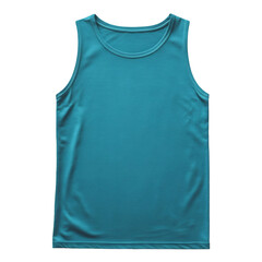 Teal tank top mockup on transparent background