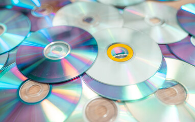  A bunch of compact discs.