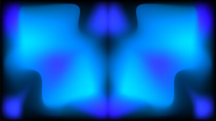 Abstract symmetrical design featuring shades of blue and black with a blurred gradient effect