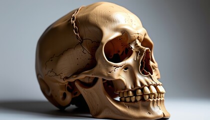 Mysterious skull display studio photography minimalistic close-up artistic interpretation