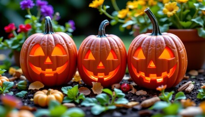 Halloween pumpkin carving festival garden photography autumn close-up celebration