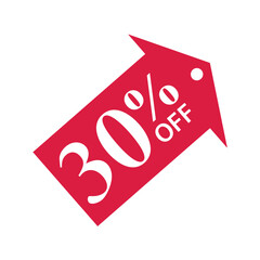 Up to 30 percent off discount sale badge
