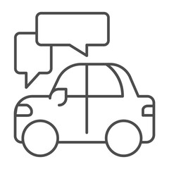Car and driver review popup thin line icon, drivers permit concept. Vector graphics. Driving school automobile, transport sign on white background, outline style icon for mobile or web design.