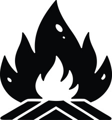 Hot campfire vector icon.